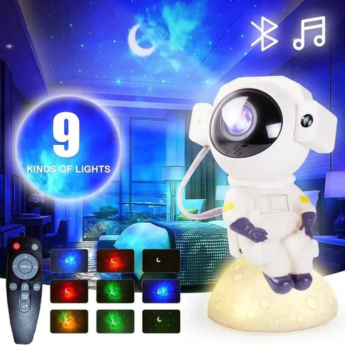 Astronaut galaxy projector with remote and 9 light modes
